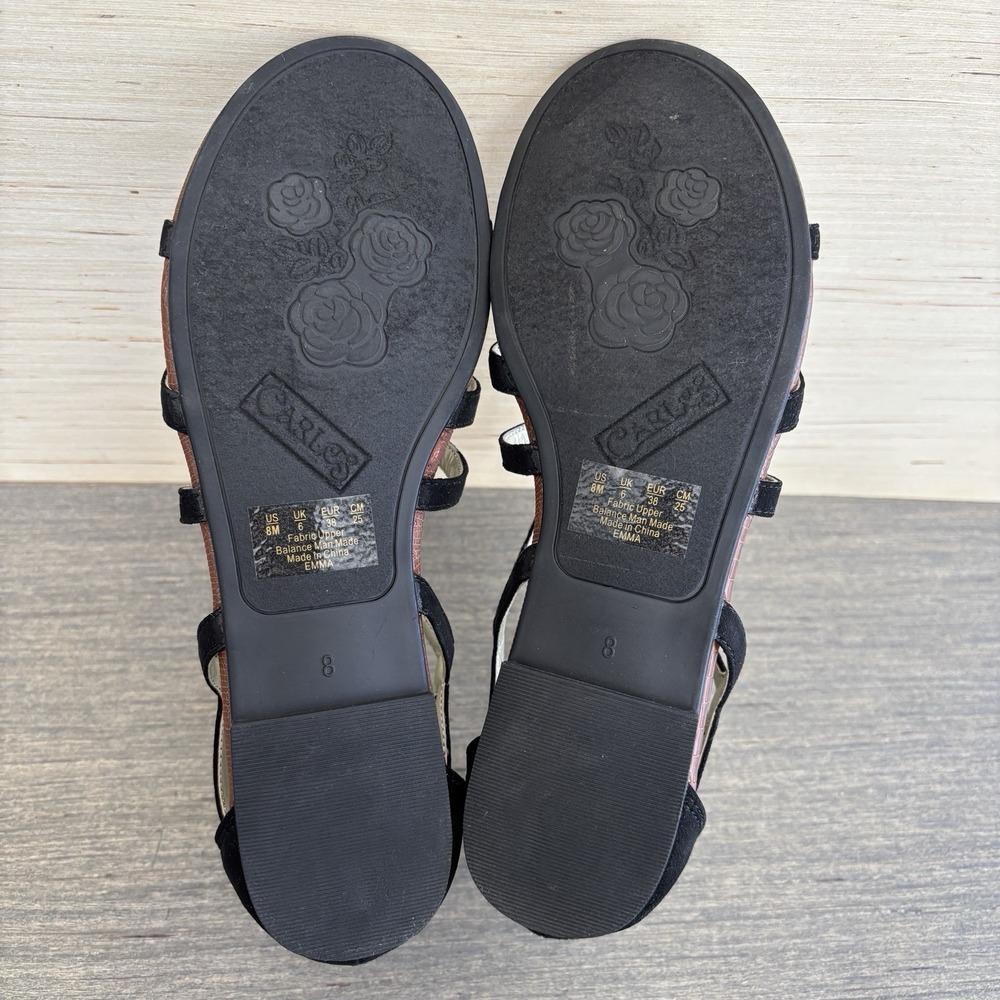 NEW Carlos By Carlos Santana Women's Sz 8 Black Emma Flat Sandals Shoes - Picture 9 of 16